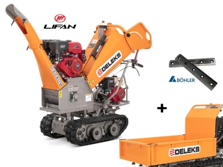 Benzínový štěpkovač a minidumper DELEKS DK-800-GREEN-BS