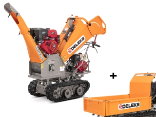 Benzínový štěpkovač a minidumper DELEKS DK-800-GREEN-BS