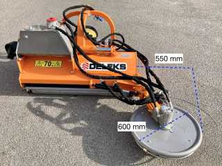Mulčovač s bočním posuvem a obkášečem DELEKS INTERFILA-150 (pro traktor 30-60 HP)