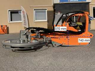 Mulčovač s bočním posuvem a obkášečem DELEKS INTERFILA-130 (pro traktor 25-60 HP)