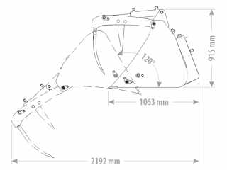 Lžíce se zvýšeným výsypem a drapákem FK MACHINERY MHTBG 140 - 240 cm