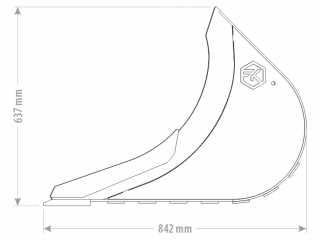 Úzká lžíce na rypadlo FK Machinery EKD 3,5 - 5 T / 300 - 450 mm