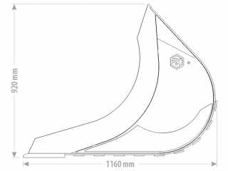 Úzká lžíce na rypadlo FK Machinery EKH 10 - 12 T / 400 - 500 mm