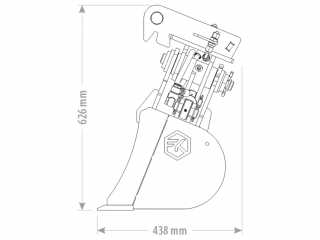 Polohovatelná příkopová lžíce FK Machinery EGB / EGB-B 1,9 - 2,6 T / 850 - 1200 mm