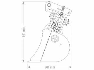 Polohovatelná příkopová lžíce FK Machinery EGC / EGC-B 2,6 - 3,5 T / 1000 - 1600 mm