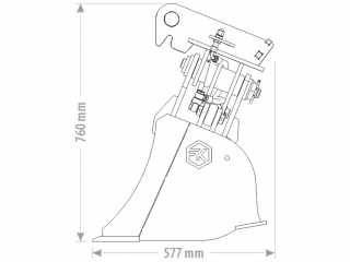Polohovatelná příkopová lžíce FK Machinery EGD / EGD-B 3,5 - 5 T / 1000 - 1600 mm