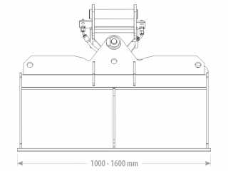 Polohovatelná příkopová lžíce FK Machinery EGD / EGD-B 3,5 - 5 T / 1000 - 1600 mm