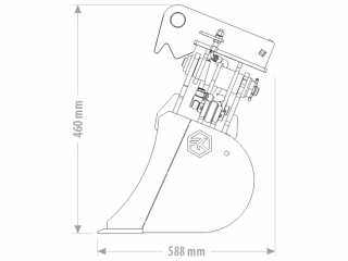 Polohovatelná příkopová lžíce FK Machinery EGD / EGD-B 3,5 - 5 T / 1000 - 1600 mm