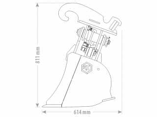 Polohovatelná příkopová lžíce FK Machinery EGE / EGE-B 5 - 6 T / 1000 - 1600 mm