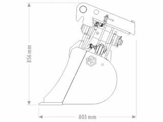 Polohovatelná příkopová lžíce FK Machinery EGG/EGG-B 8,5 - 10 T / 1500 - 1800 mm