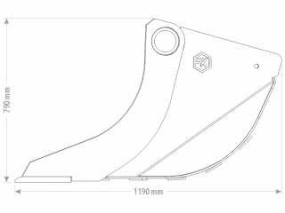 Skandinávská lžíce na rypadlo FK Machinery ESH 10 - 12 T / 1400 - 1600 mm