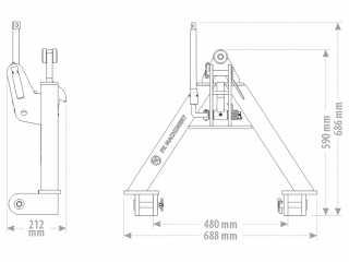 Tříbodový závěs na traktor kat. 0 FK Machinery M115