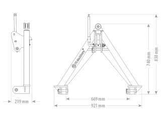 Tříbodový závěs na traktor kat. I FK Machinery M353