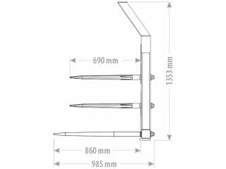 Teleskopické vidle na hnůj FK Machinery XLMMF 180 - 280 cm