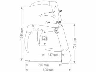 Drapák na hnůj FK Machinery MINI SFWG 90 - 170 cm