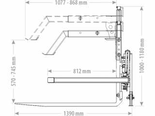 Otočné paletizační vidle + ramena FK Machinery UPFR16-WC